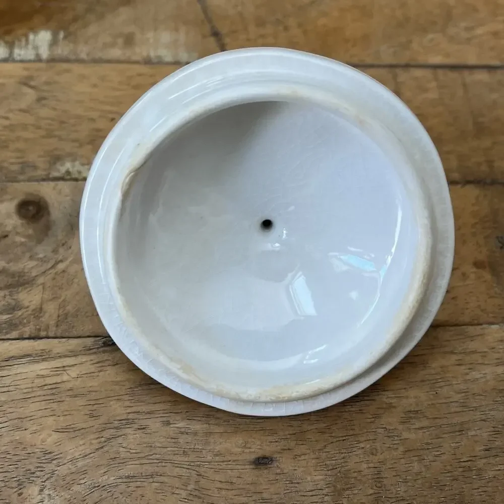 1970s Vintage Federalist Ironstone White Sugar Bowl 4238